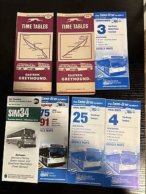 Nyc Subway Map Maps Mta Lot Of 7 Bus Beeline Bee-line Timetable Greyhound • $17.11