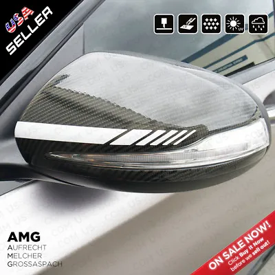 For New Mercedes Mirror Cover Trim Strip Sticker Vinyl Racing Decal AMG - White • $8.99