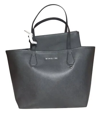 Michael Kors Candy Large Reversible Tote Handbag Purse Satchel Black/gray NWT • $77.97