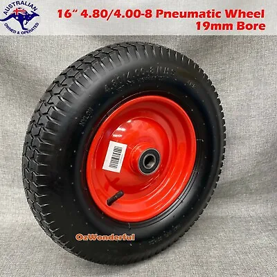 16  4.80/4.00-8 BORE 19mm Pneumatic Wheels Trolley Cart Wheelbarrow Tyres Wheel • $24.99