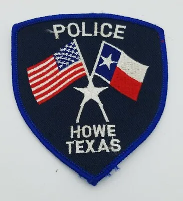 HOWE TEXAS TX Sheriff Police Patch LONE STAR STATE & US Flag Navy Background  • $3.99