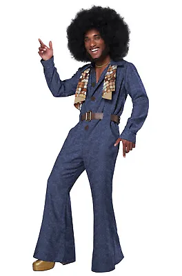 70's Denim Jumpsuit Disco Adult Costume • $42.66