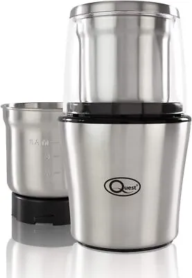 200W Wet And Dry Coffee Grinder Nut And Spice Grinder In Stainless Steel Quest • £28.99