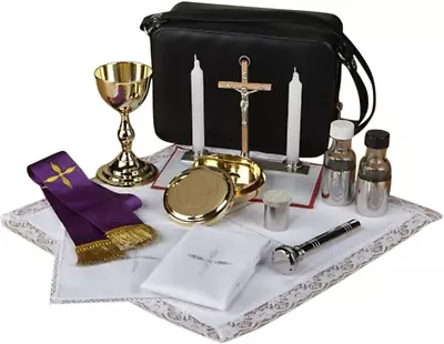 Deluxe Catholic Travel Mass Kit With Sprinkler In Zippered Vinyl Case 8 1/2 Inch • $378.82