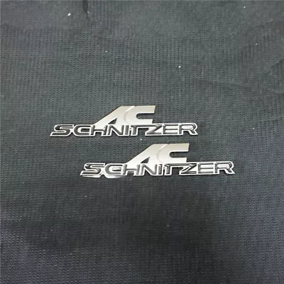 2x Chrome Small Silver Black AC SCHNITZER Metal Decal Sticker Badge Emblem Motor • £13.19