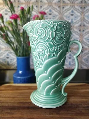 WADE Large 9   Art Deco Green Jug * • £60