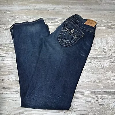 True Religion Becky Jeans Size 28 Dark Wash Low Rise Bootcut USA • $19.98