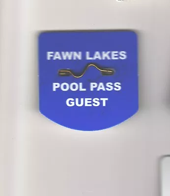 Fawn Lakes Manahawkin New Jersey Guest Pool Pass Badge / Tag • $9.99