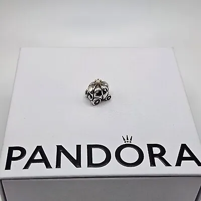 Genuine Pandora Royal Carriage Gold Two Tone Pearl Charm ALE 925 #790598P • £38