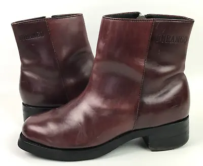 Mens Vintage Durango Side Zip Maroon Leather Boots SW1985 Sz 9D - Made In BRAZIL • $44.99