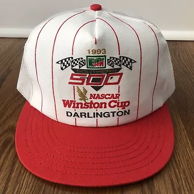 Vintage NASCAR Darlington Raceway Hat 1993 Winston Cup Mountain Dew Southern 500 • $16.99