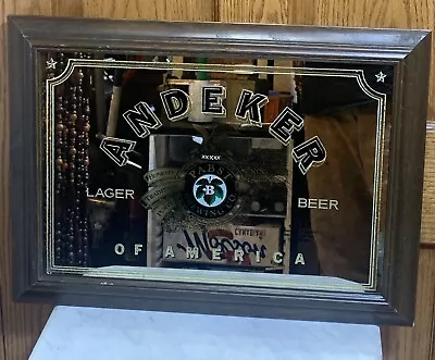 Vintage 1982 Pabst Brewing Company Andeker Beer Mirrored Sign • $35