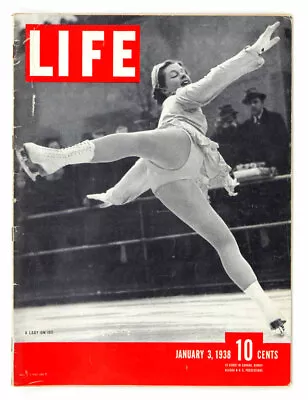 LIFE Magazine 1938 January 3 Back Issue A Lady On Ice Vivi-Anne Hulten • $73.50