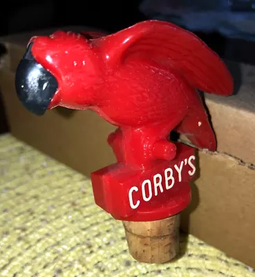 2 Vintage Corby's Liquor  Bottle Pourer Cork Parrot Bird Red And Blue • $8.99