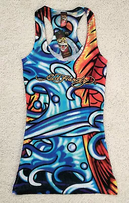 Ed Hardy Womens Racerback Tank Top KOI FISH NWT M • $129.99