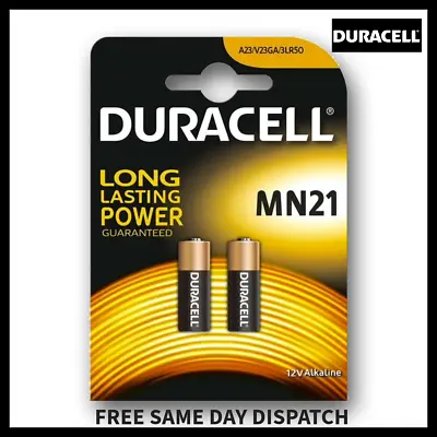 DURACELL Battery Cell MN21 23a Alkaline Batteries 12v Genuine 2 VALUE Pack • £3.99