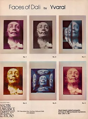 FACES OF DALI By YVARAL Art Gallery Exhibit ~ VINTAGE PRINT AD ~ 1978 • $9.99