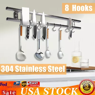 Magnetic Utensil Hanger Kitchen Utensil Holder Slideable And Removable Hooks • $30.40