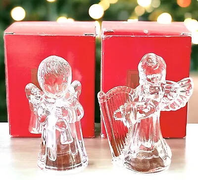 Crystal Angel Candle Holders Cherub 2 Mikasa Snow Angel Sweet Angel NIB • $10