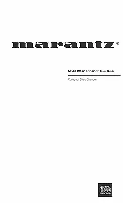 Marantz CC-65 CC-65SE CD Changer Owners Manual • $21.99