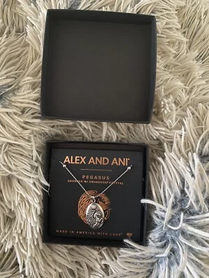 $9.99 • Buy Alex And Ani Pegasus Pendant Necklace With Swarovski Crystal Silver Tone New