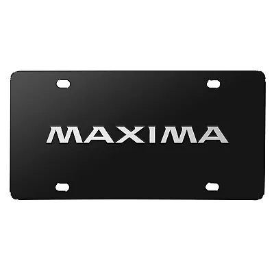 For Nissan Maxima 3D Brush Metal Look Logo Black Stainless Steel License Plate • $49.99