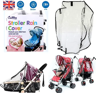 Stroller Rain Cover Universal Small Buggy Raincover Baby Pushchair Pram Clear • £3.29