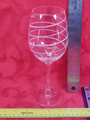 Mikasa CHEERS Etched White Stemmed Wine Glass 16 Oz Barware Swirl Spiral • $13.54