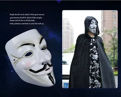 $10.99 • Buy V For Vendetta Mask Anonymous Guy Fawkes Halloween Mask Hacker Mask 