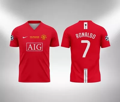 Cristiano Ronaldo 7 Manchester United 2008 UCL Final YOUTH Jersey Red • $33.49