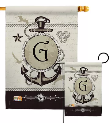 Nautical G Initial Garden Flag Coastal Small Decorative Gift Yard House Banner • $69.95