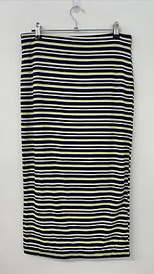 £3.50 • Buy Dorothy Perkins Blue White Yellow Stripe Bodycon Tube Midi Skirt 8