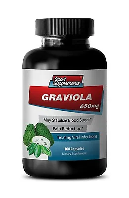 Soursop Leaf - Graviola 650 Mg - Maintain Blood Pressure Supplements 1 Bottle  • £19.67