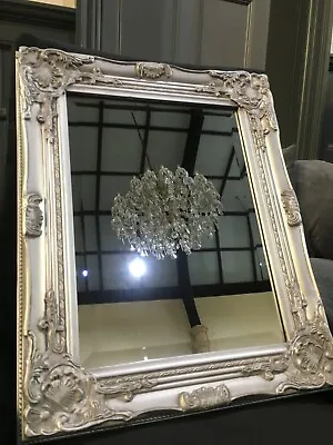£29.99 • Buy Antique Rococo Mirror Vintage Ornate Mirror Silver Baroque Mirror 1985s