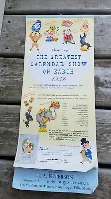 Vintage Greatest Calendar Show On Earth 1950 Calendar Morrell Feodor Rojankowsky • $59.99