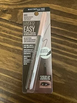 Maybelline New York Hyper Easy No Slip Pencil Eyeliner Makeup Medium Brown 003 • $7.99