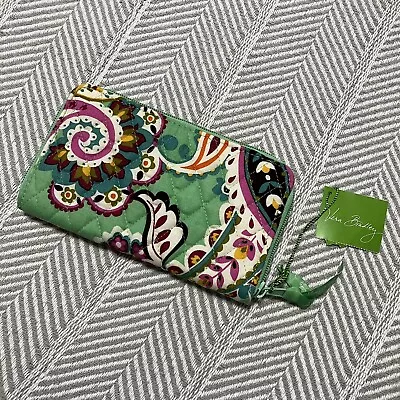 Vera Bradley Accordion Wallet Tutti Frutti Quilted Teal Paisley NEW Zip Around • $33.99