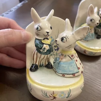 Vintage Easter Bunny Rabbit Bookends Set Made In England • $15