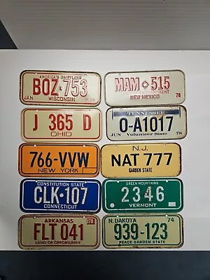 10 Vintage 1970's Wheaties Cereal Miniature Mini Bike State License Plates  • $30.99