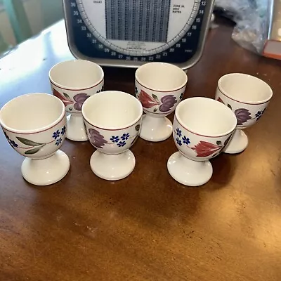 Vintage Moss Rose Mini Egg Cups Set Lot Of 6 Porcelain Made In England # 35 • $13.50