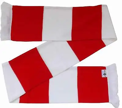 Aberdeen Football Fans Retro Red & White Match Day Knitted Scarf 100% Acrylic • £8.99
