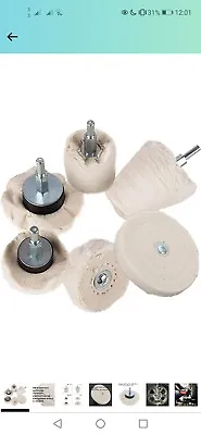 Buffing Wheel For DrillAOBETAK 6PCS Polishing Compound Pads With 1/4  Handle... • £10.99