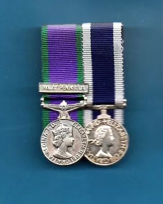 General Service Medal 62/malay Peninsular & Rn Lsgc Medal Miniature Group • £15