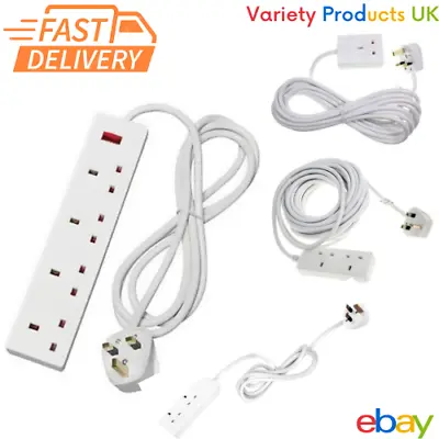 £11.24 • Buy UK Extension Lead 1,2,4 Way Gang 3 Pin Plug Socket Main Power With 2,5,10M Cable