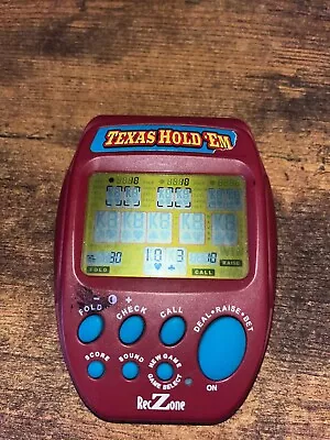 RecZone Texas Hold’Em Electronic Video Poker Game Red Handheld Tes!ed & Works • $9.99