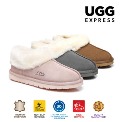 $61 • Buy TARRAMARRA UGG Slippers Women Men Australian Sheepskin Wool Ankle Nonslip Homey