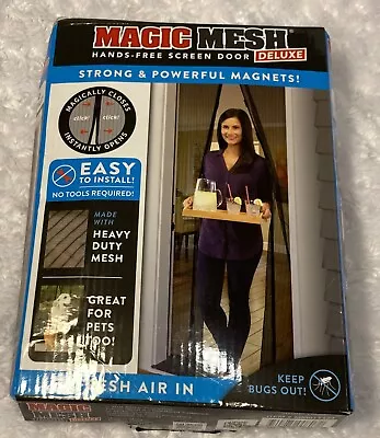 MAGIC MESH DELUXE Hands Free Magnetic Screen Door-Fits Doors Up To 83  X 39  • $19.99