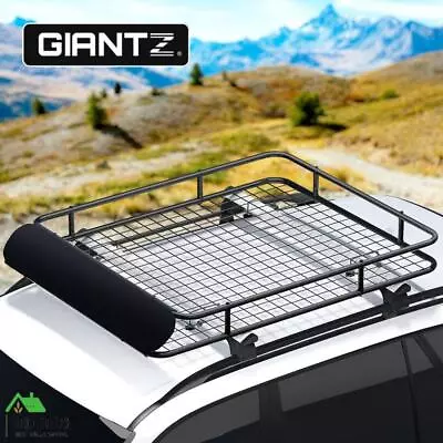 Giantz Universal Car Roof Rack Basket Luggage Carrier Steel Vehicle Cargo 123cm • $126