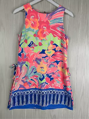 Lilly Pulitzer Romper Dress Skort Womens Floral Donna Shift Size 2 Beach Coastal • $50