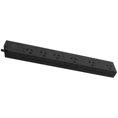 POWER BOARD 6 X SOCKET OUTLET WITH SURGE PROTECTION (Black) • $13.74